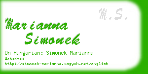 marianna simonek business card